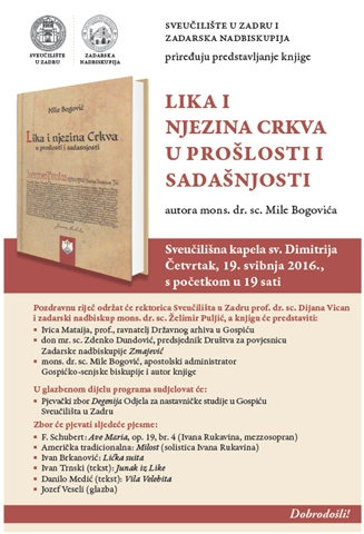 Predstavljanje knjige „Lika i njezina Crkva u prošlosti i sadašnjosti“